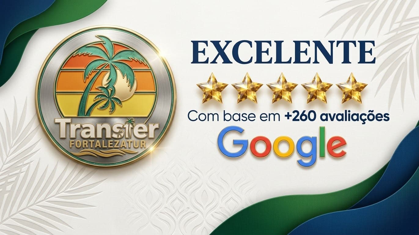 Avaliação excelente da Transfer Fortaleza Tur com mais de 260 avaliações no Google